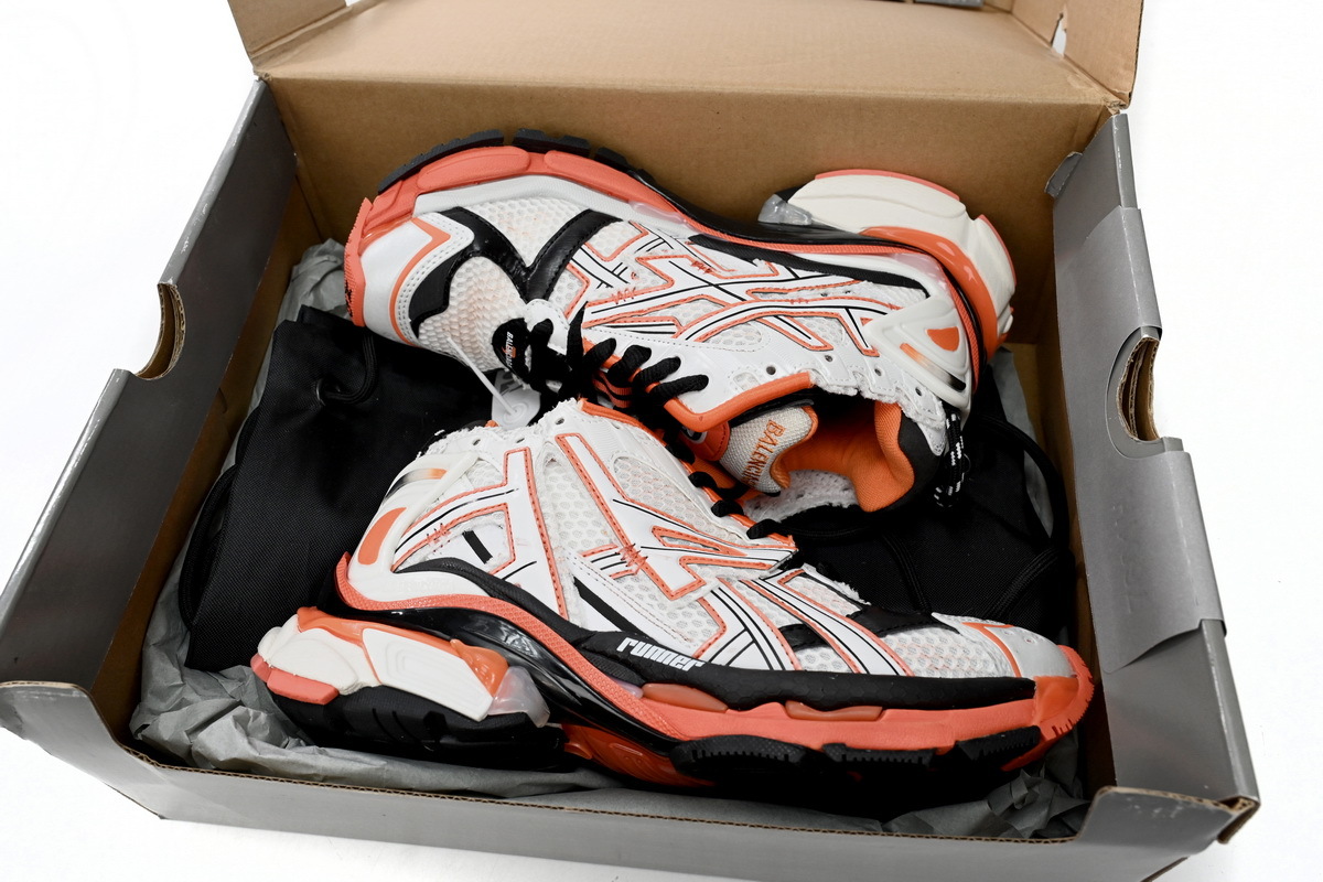 PKGoden Balenciaga 7th Runner White Orange Black 677402 W3RB7 9051