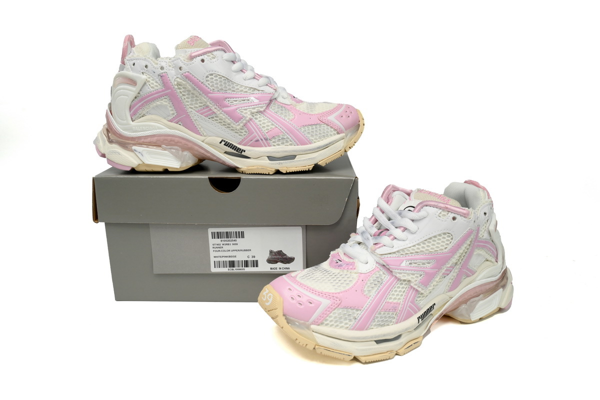 PKGoden Balenciaga 7th Runner White Pink 677403W3RB39059