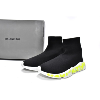 PKGoden Balenciaga socks Sneaker Speed Black green letters 02