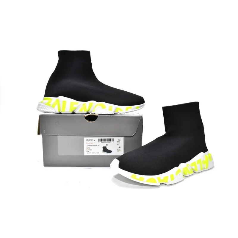 PKGoden Balenciaga socks Sneaker Speed Black green letters