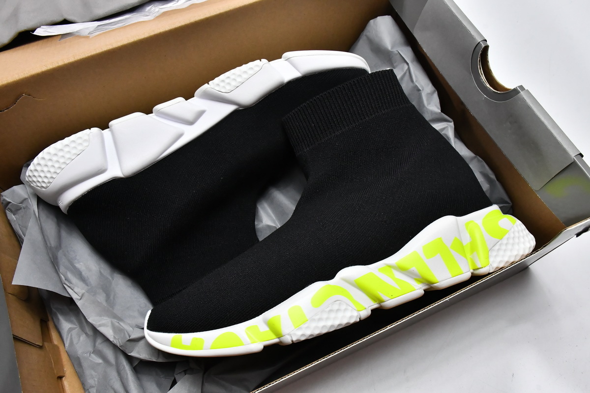 PKGoden Balenciaga socks Sneaker Speed Black green letters