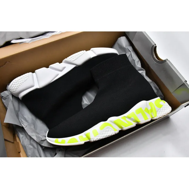 PKGoden Balenciaga socks Sneaker Speed Black green letters