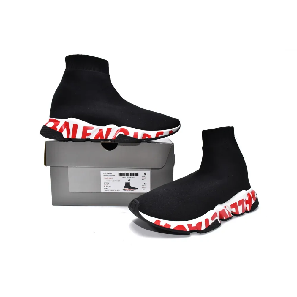 PKGoden Balenciaga socks Sneaker Speed Black red letters