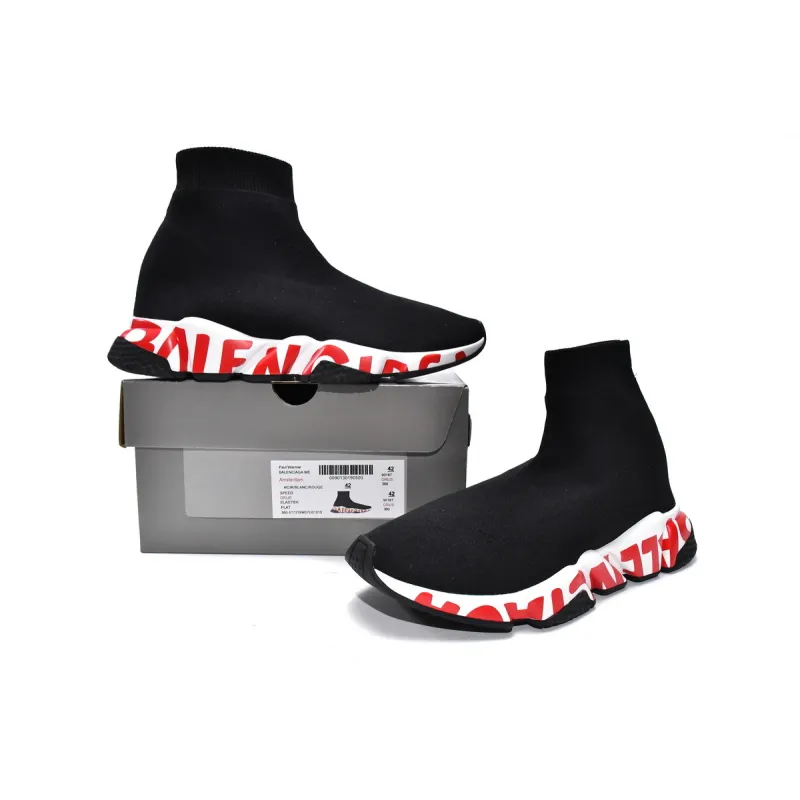PKGoden Balenciaga socks Sneaker Speed Black red letters
