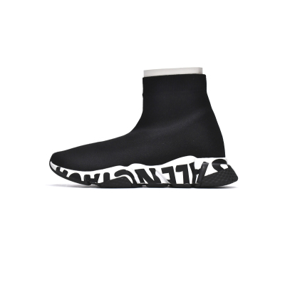 PKGoden Balenciaga socks Sneaker Speed Black black letters 01