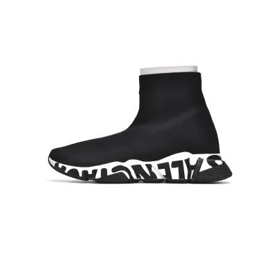 PKGoden Balenciaga socks Sneaker Speed Black black letters 01
