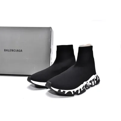 PKGoden Balenciaga socks Sneaker Speed Black black letters 02