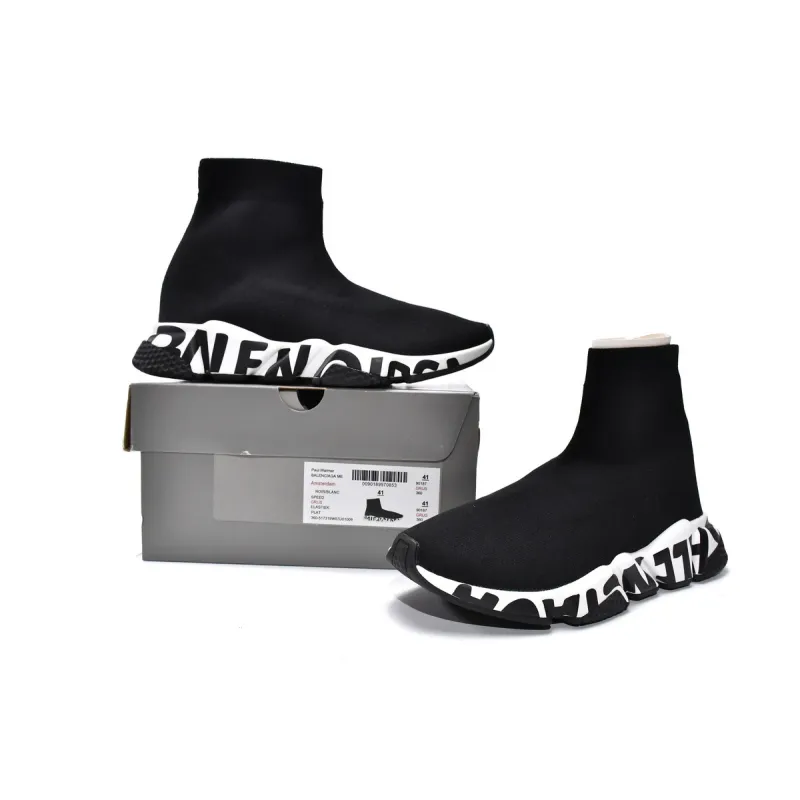 PKGoden Balenciaga socks Sneaker Speed Black black letters
