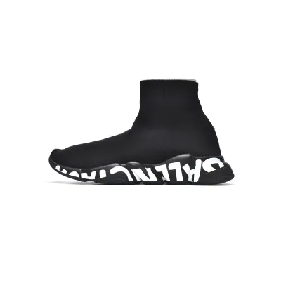 PKGoden Balenciaga socks Sneaker Speed Black white letters 01