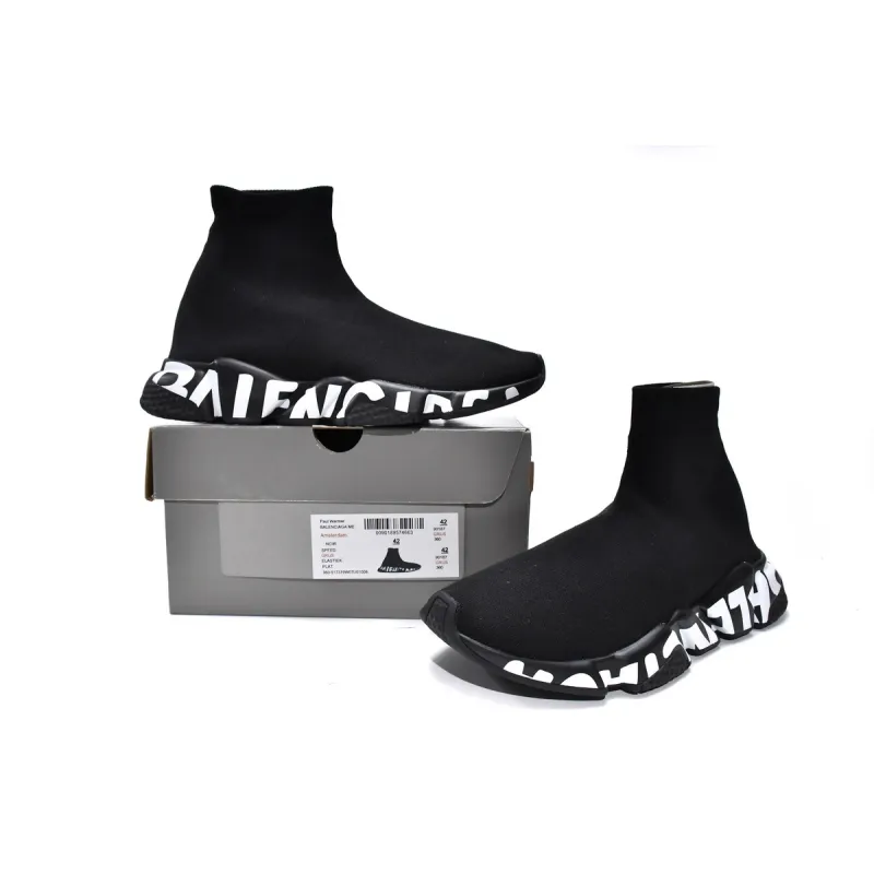 PKGoden Balenciaga socks Sneaker Speed Black white letters