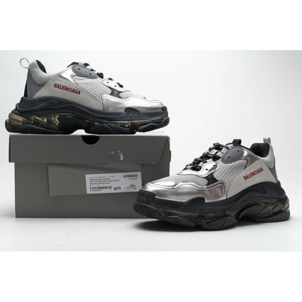 PKGoden Balenciaga Triple S Black Silver 541624 W09E1 7320