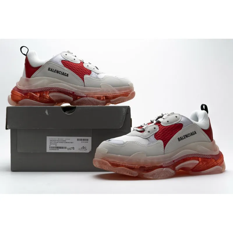 PKGoden Balenciaga Triple S White Red 544351 W09E1 4552