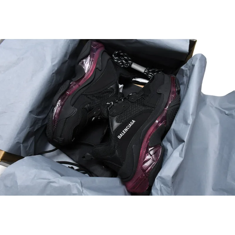 PKGoden Balenciaga Triple S Black Claret Red 544351 W0901 9011