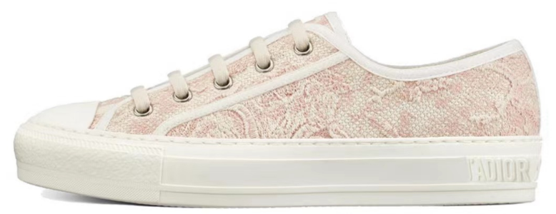 PKGoden Dior Oblique Printed Fashion Board Shoes Embroidered Pink Tiger