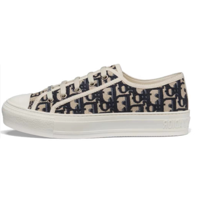 PKGoden Dior Oblique Printed Fashion Board Shoes Embroidered black 01