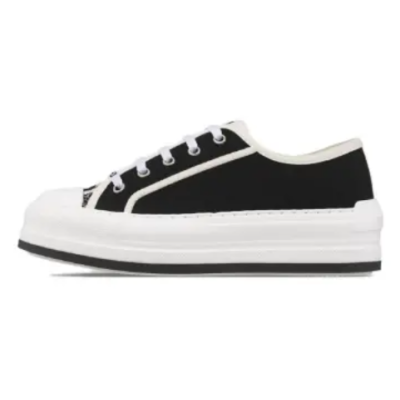 PKGoden Dior Oblique Printed Fashion Board Shoes Thick canvas white 01