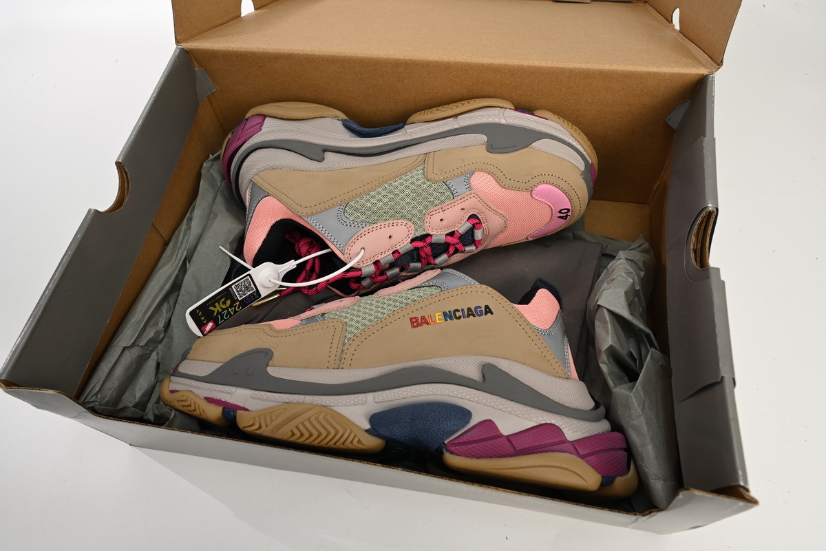 PKGoden Balenciaga Triple S Grey Pink 490672 W09O5 1036