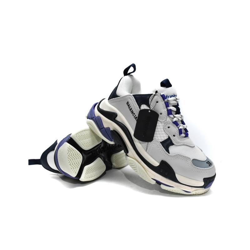 PKGoden Balenciaga Triple S White Dark Blue 534217 W09E1 9000 