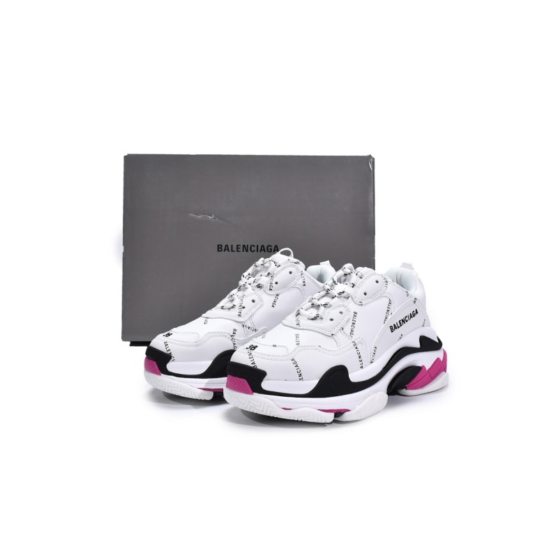 PKGoden Balenciaga Triple S Letter White Rose Red 524039 W2FA4 9155