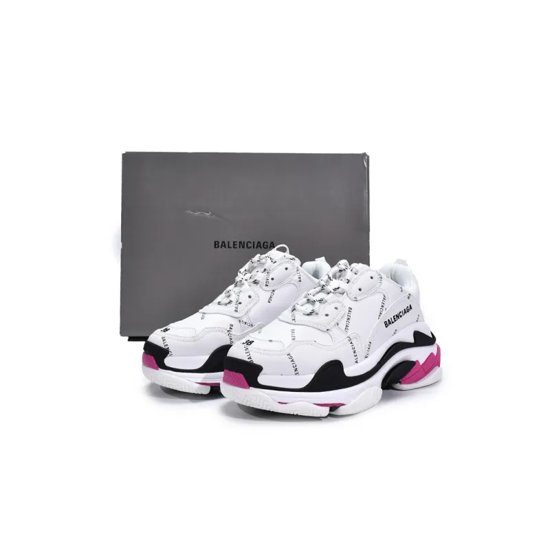 PKGoden Balenciaga Triple S Letter White Rose Red 524039 W2FA4 9155