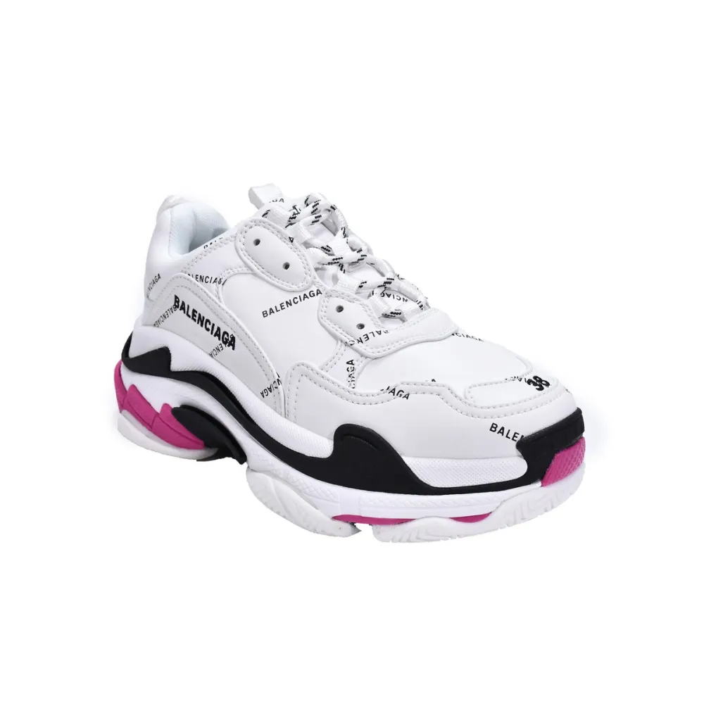PKGoden Balenciaga Triple S Letter White Rose Red 524039 W2FA4 9155