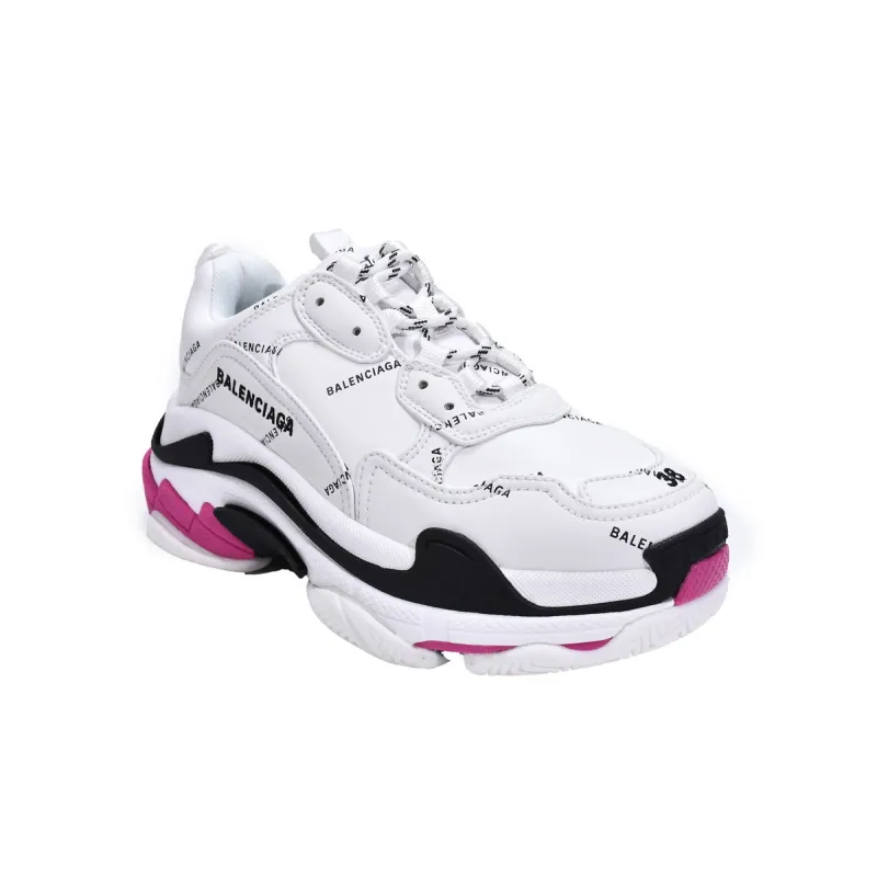 PKGoden Balenciaga Triple S Letter White Rose Red 524039 W2FA4 9155
