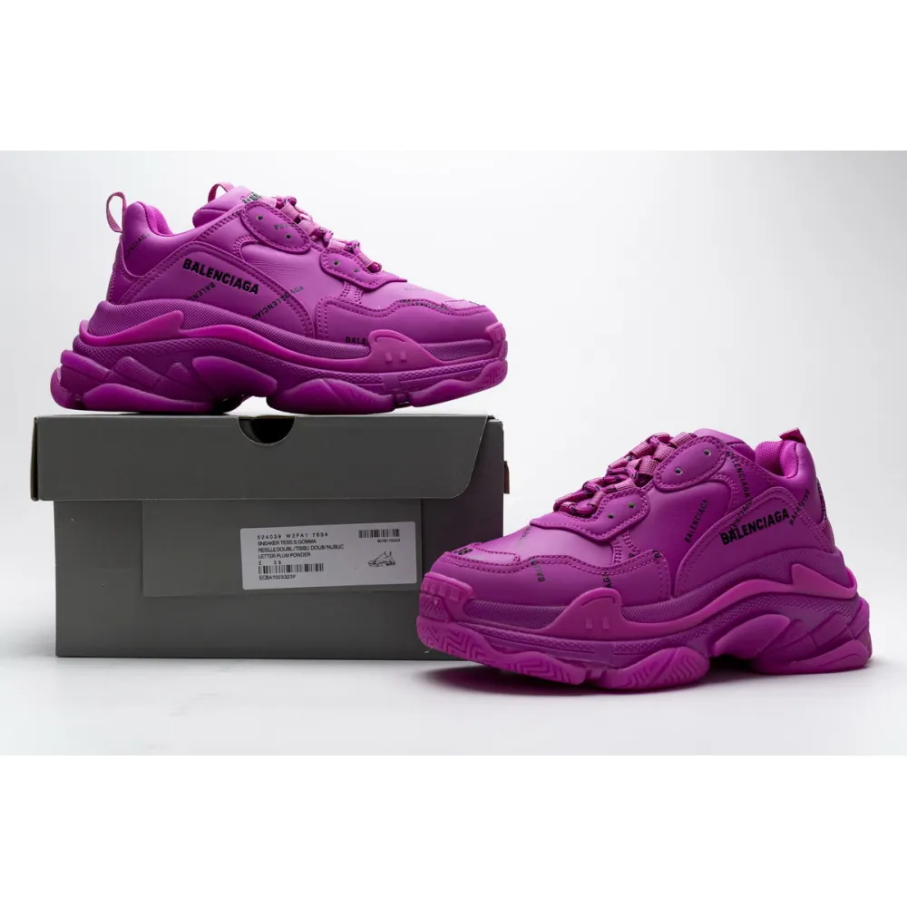 PKGoden Balenciaga Triple S Letter Pulm Powder 524039 W2FA1 7634