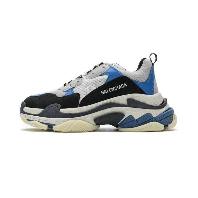 PKGoden Balenciaga Triple S Black Grey Blue 541624 W06E2 7080