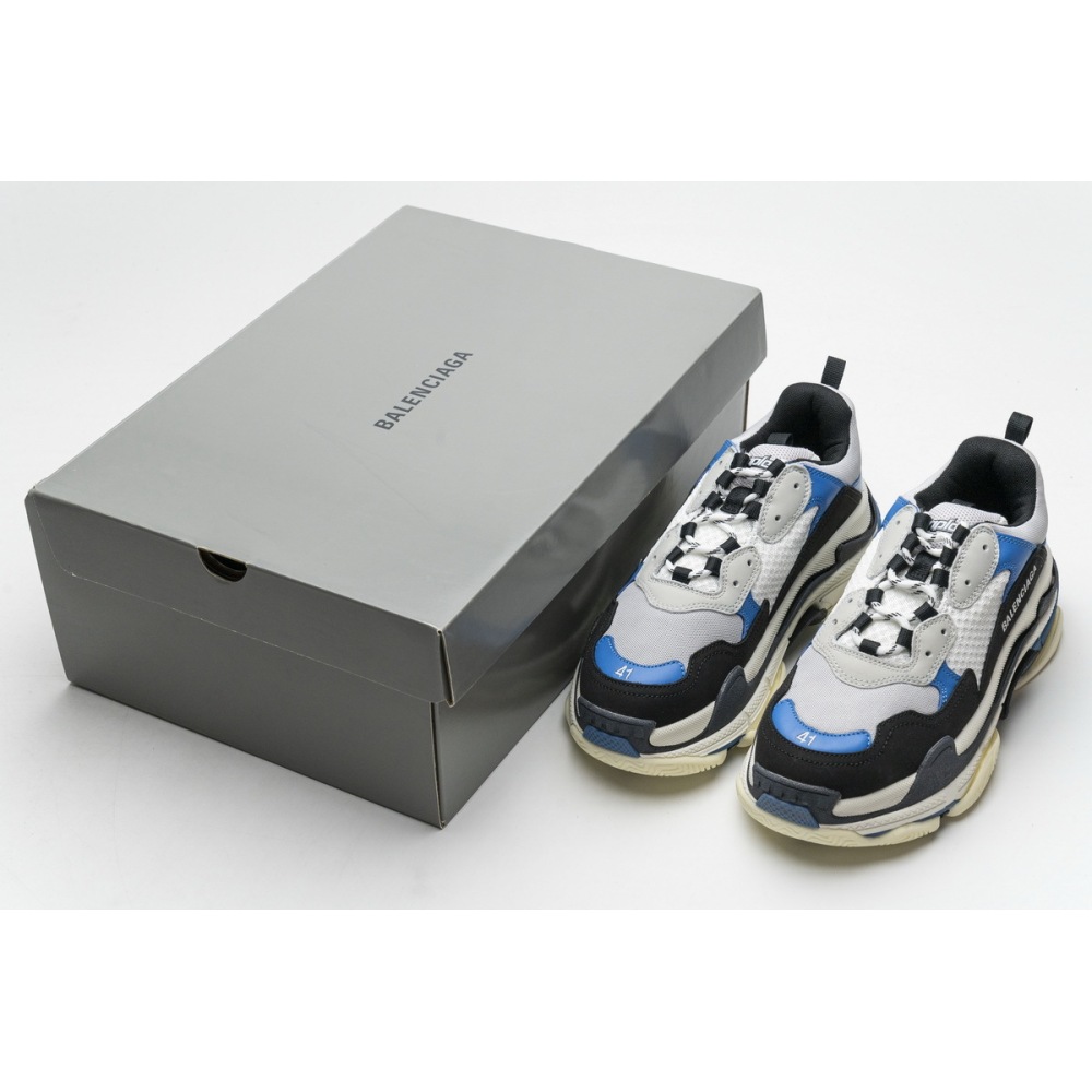 PKGoden Balenciaga Triple S Black Grey Blue 541624 W06E2 7080