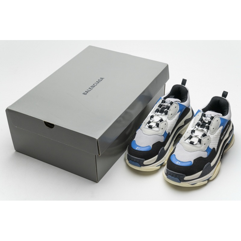 PKGoden Balenciaga Triple S Black Grey Blue 541624 W06E2 7080