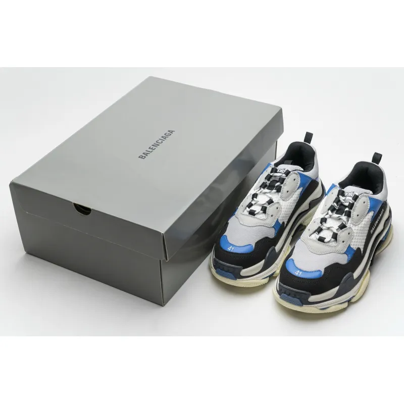 PKGoden Balenciaga Triple S Black Grey Blue 541624 W06E2 7080