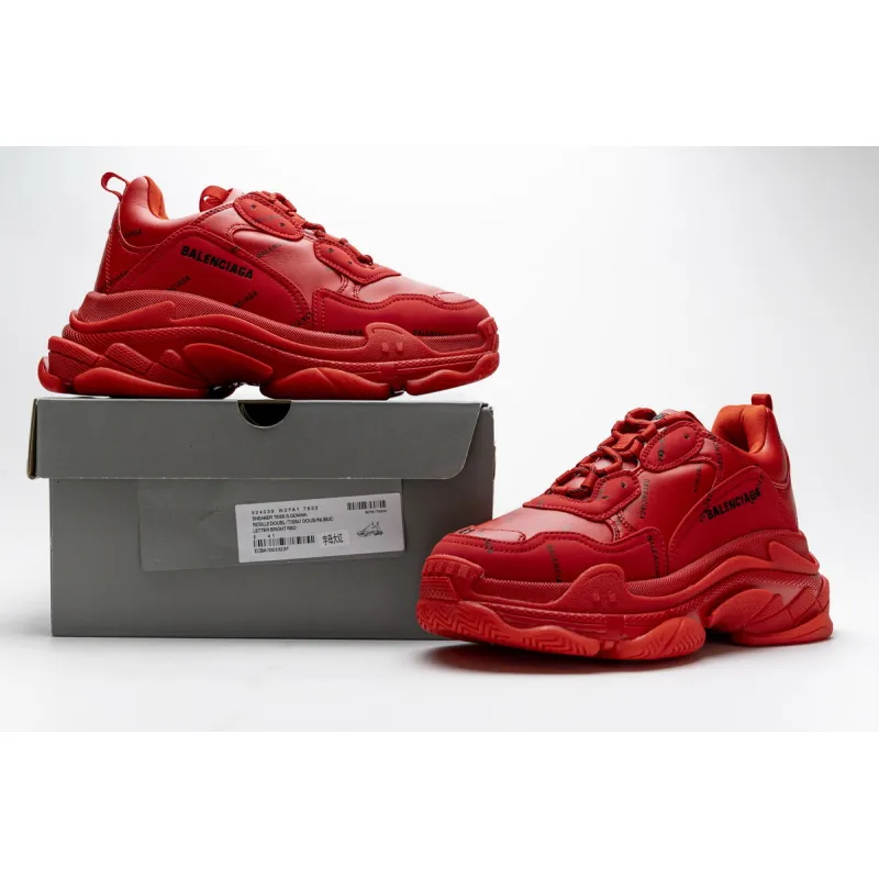 PKGoden Balenciaga Triple S Letter Bright Red 524039 W2FA1 7632