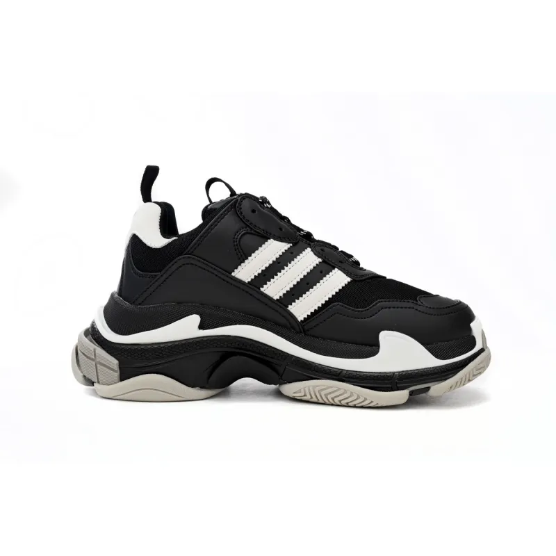 PKGoden Balenciaga 1st Triple S Black And White Bars 712764 W2ZB2 1090