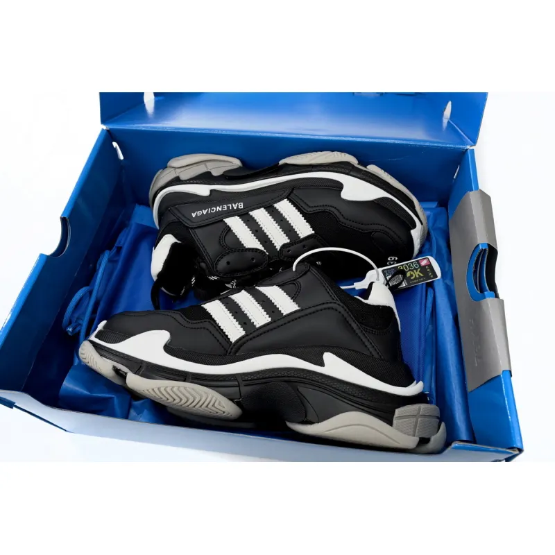 PKGoden Balenciaga 1st Triple S Black And White Bars 712764 W2ZB2 1090