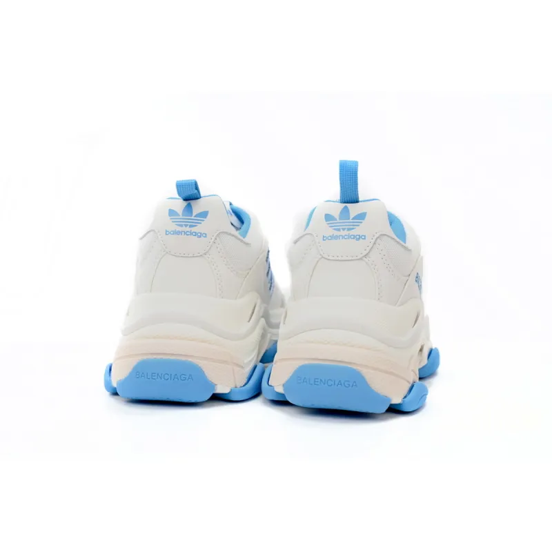 PKGoden Balenciaga 1st Triple S White And Blue Bars 712764 W2ZB3 9040