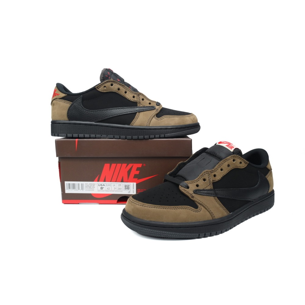 PKGoden Customized Travis Scott x Air Jordan 1 Low OG Velvet Brown DM7866-202