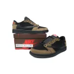 PKGoden Customized Travis Scott x Air Jordan 1 Low OG Velvet Brown DM7866-202