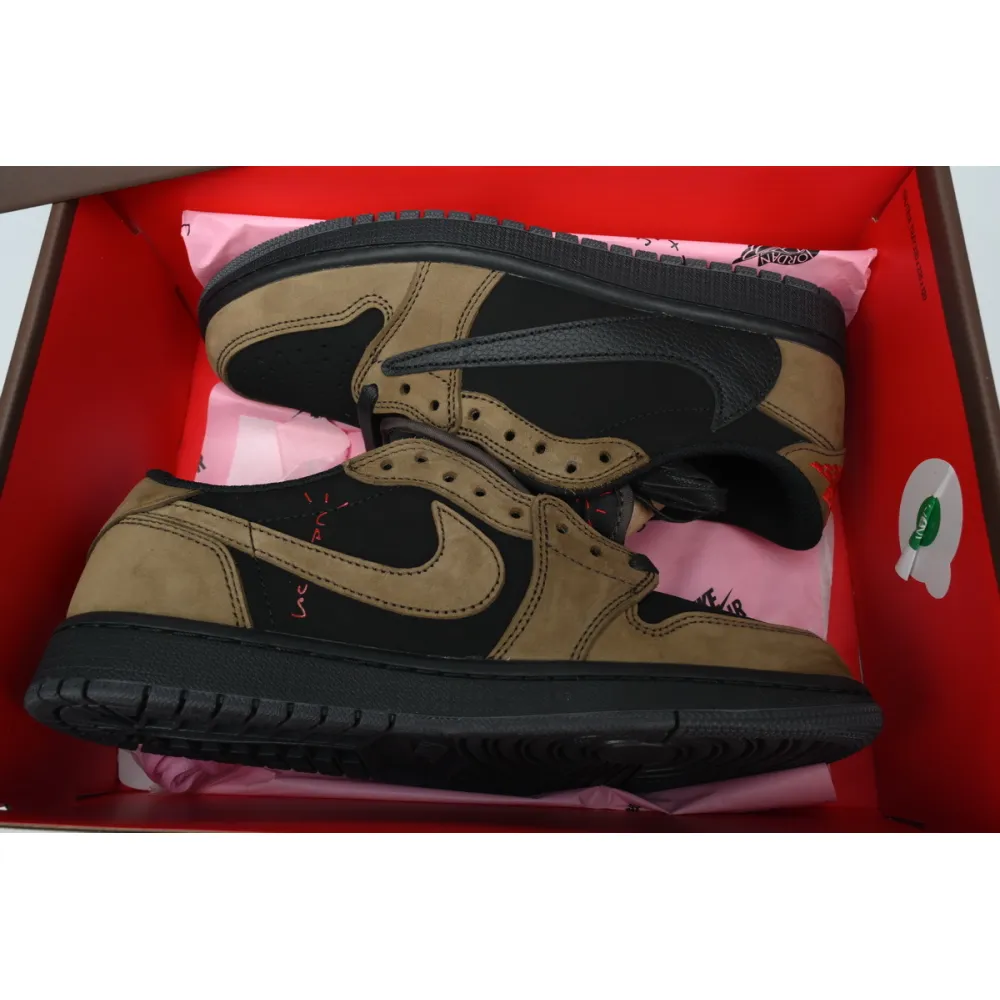 PKGoden Customized Travis Scott x Air Jordan 1 Low OG Velvet Brown DM7866-202
