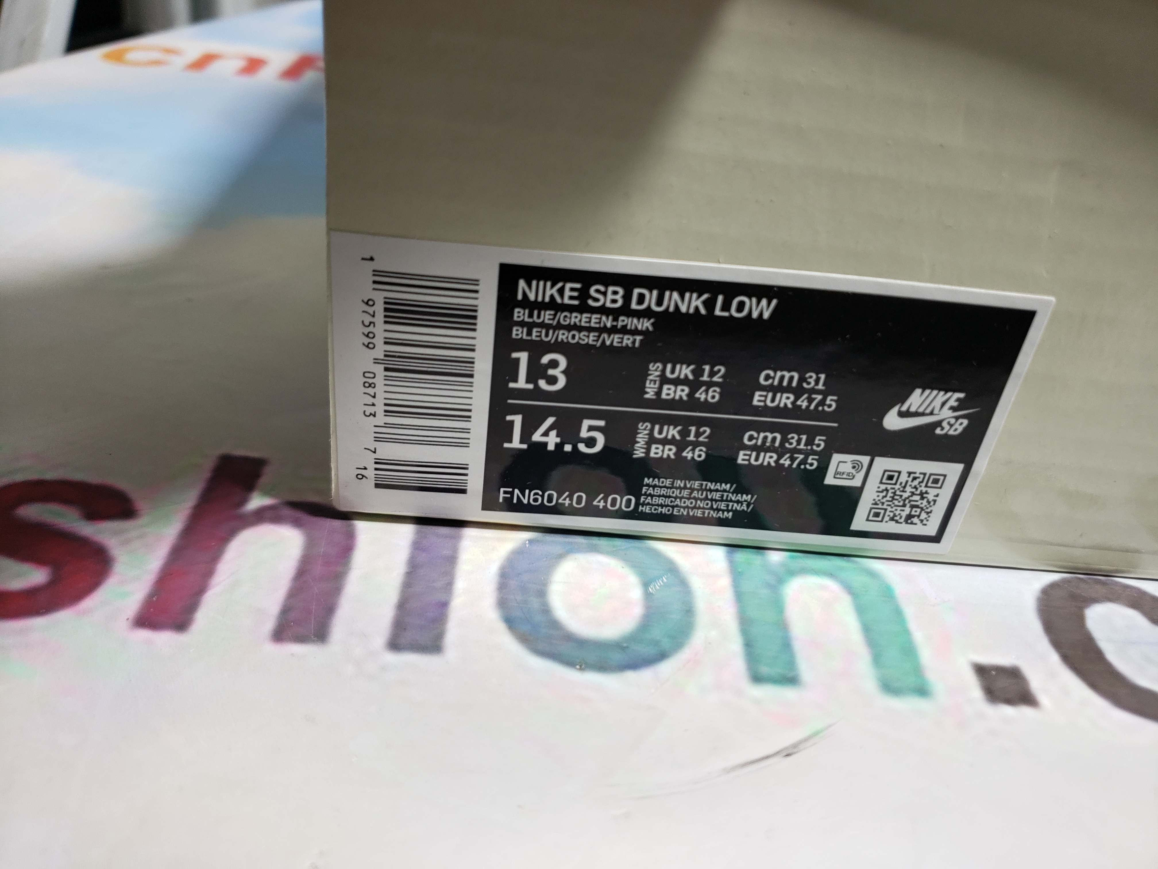 PKGoden Verdy x Dunk Low SB Visty FN6040-400