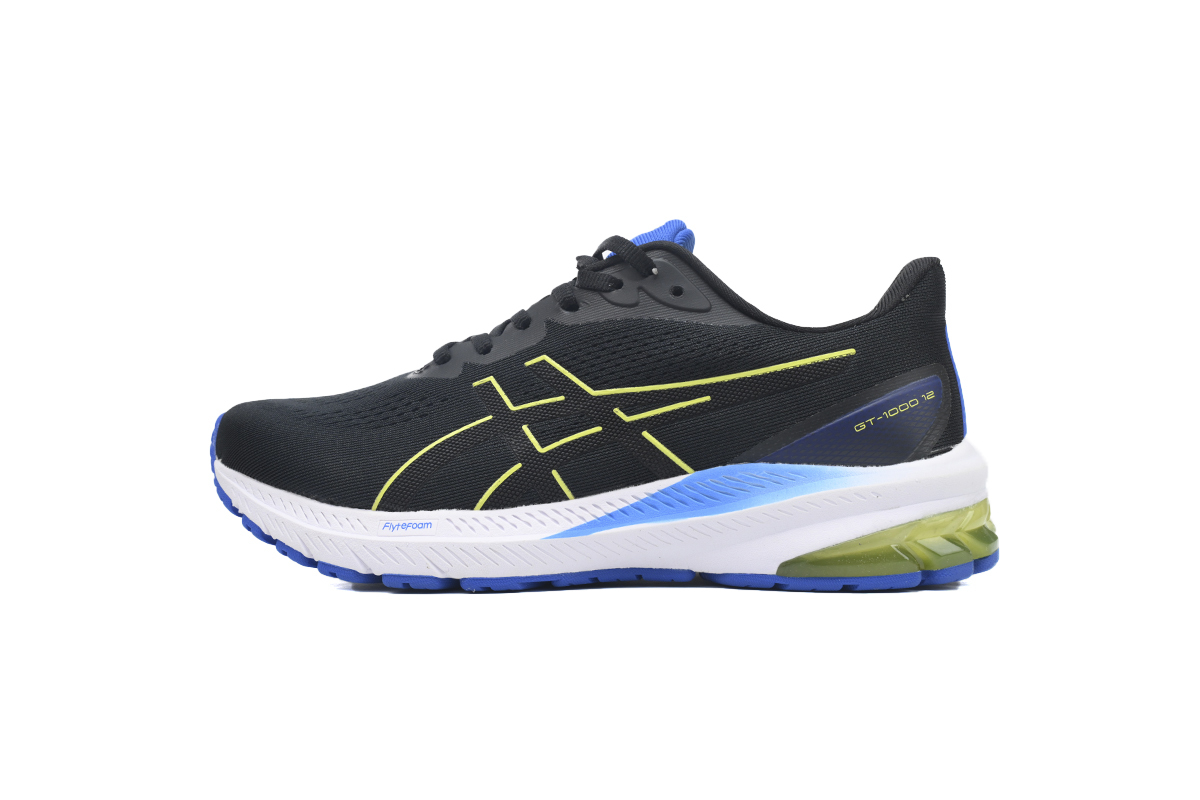 Special Sale Asics GT 1000 12 Black Blue Yellow 1011B631-002