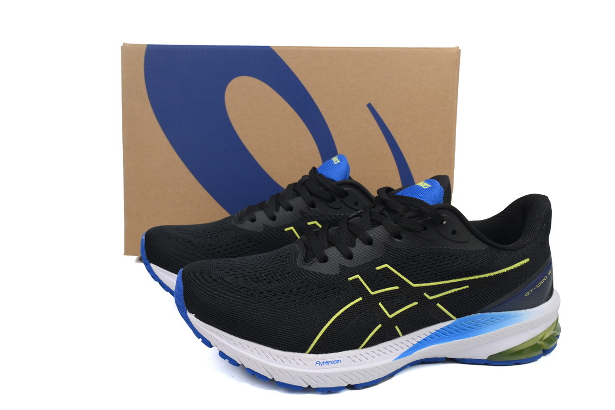Special Sale Asics GT 1000 12 Black Blue Yellow 1011B631-002