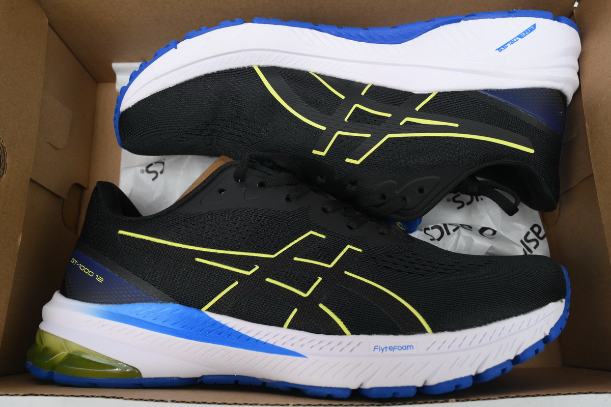 Special Sale Asics GT 1000 12 Black Blue Yellow 1011B631-002