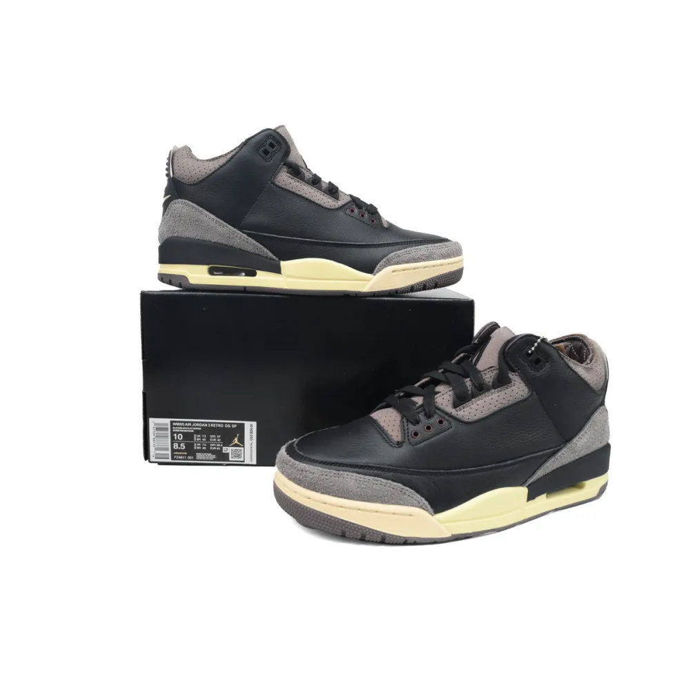PKGoden A Ma Maniére x Air Jordan 3 Black FZ4811-001