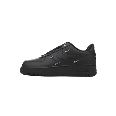 Air Force 1 Low Black Silver Mini Swoosh HQ1180-001  01