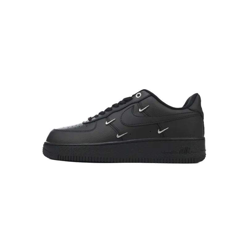 Air Force 1 Low Black Silver Mini Swoosh HQ1180-001 