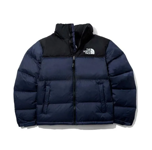 TheNorthFace Splicing White And Navy Long-sleeved down jacket