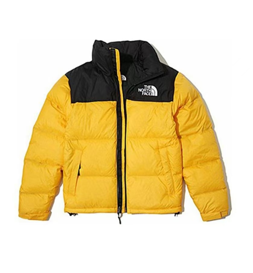 TheNorthFace Splicing White And Red Yellow Long-sleeved down jacket