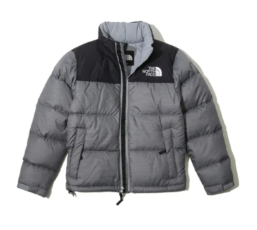 TheNorthFace Splicing White And Glossy Gray Long-sleeved down jacket