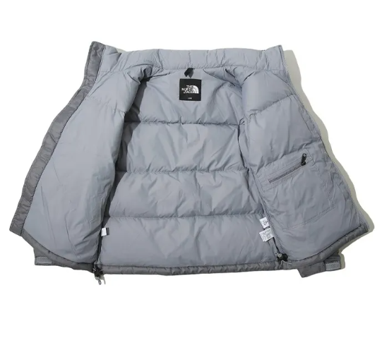 TheNorthFace Splicing White And Glossy Gray Long-sleeved down jacket