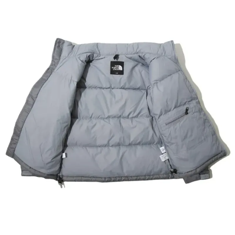 TheNorthFace Splicing White And Glossy Gray Long-sleeved down jacket